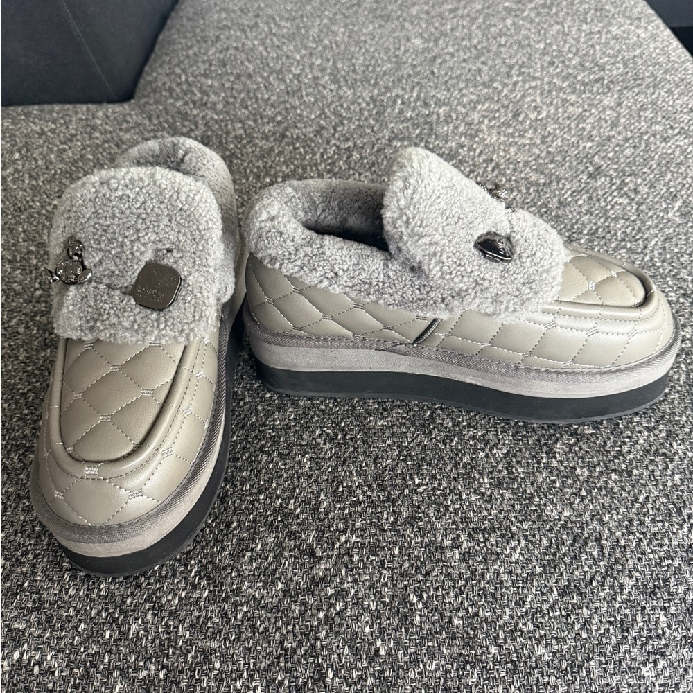 Lonza Fiato Gray Quilted Women's Shoes ADDED VIBRAM PLATFORM